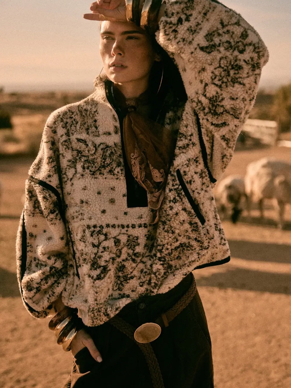 Paisley/Bandana Pull Over Fleece boho jacket